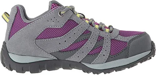 Columbia Girl's Youth Redmond Waterproof Hiking Shoe, Plum, Fresh Kiwi, 3 M US Big Kid