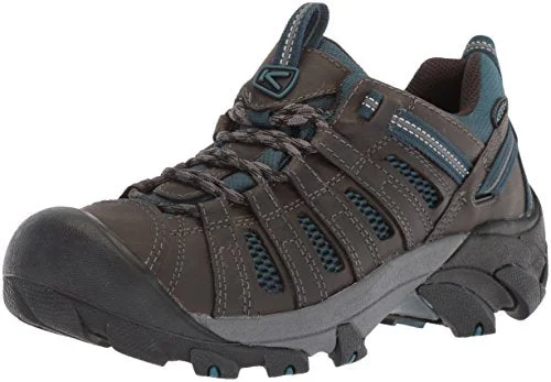 KEEN Men's Voyageur Low Height Breathable Hiking Shoes, Alcatraz/Legion Blue, 15