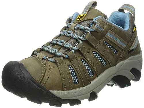 KEEN womens Voyageur Hiking Shoe, Brindle/Alaskan Blue, 1 10 US