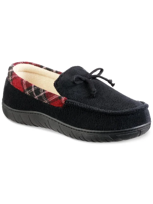 Mens Faux Fur Slip On Loafer Slippers