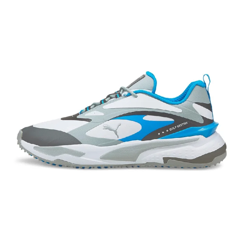 Puma GS-Fast Spikeless Golf Shoes - Puma White/Quarry/Ocean Drive