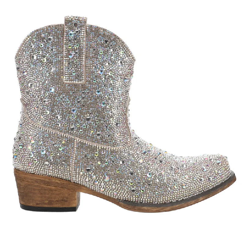 Shay Jewells Ankle Rhinestone Snip Toe Cowboy Booties