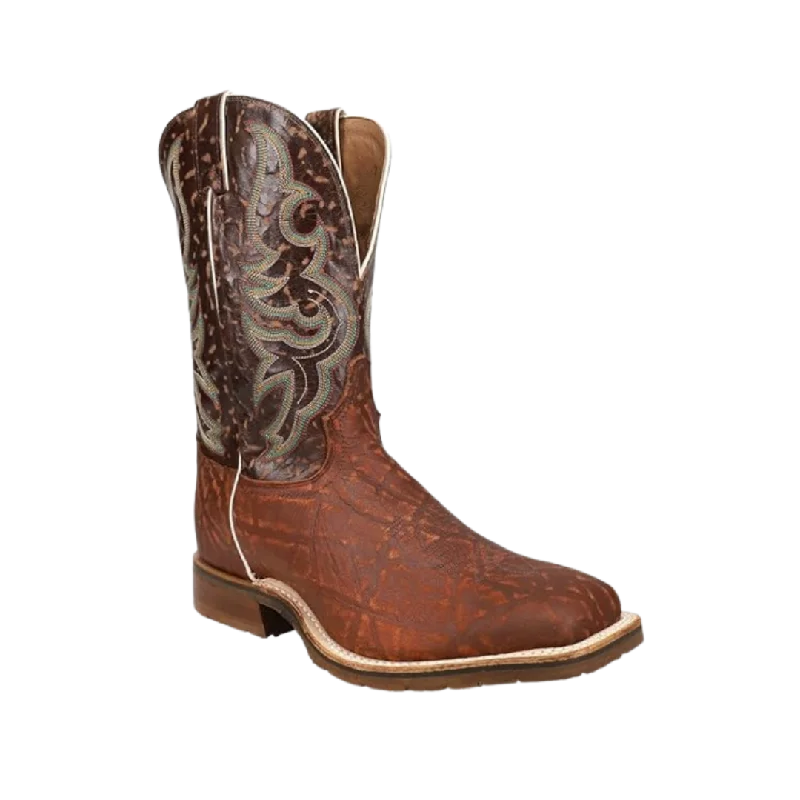 Tony Lama Men's Galan Brown Elephant Print Cowboy Boots