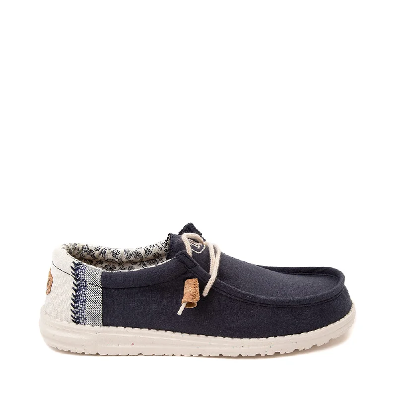 Hey Dude Wally Linen Natural Navy