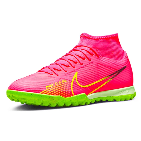 Nike Zoom Superfly 9 Academy Turf Soccer Shoes (Pink Blast/Volt-Gridiron)