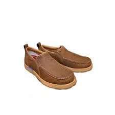 Twisted X Men’s Tawny Brown CellStretch Wedge Slip on Driving Moc MCAX004