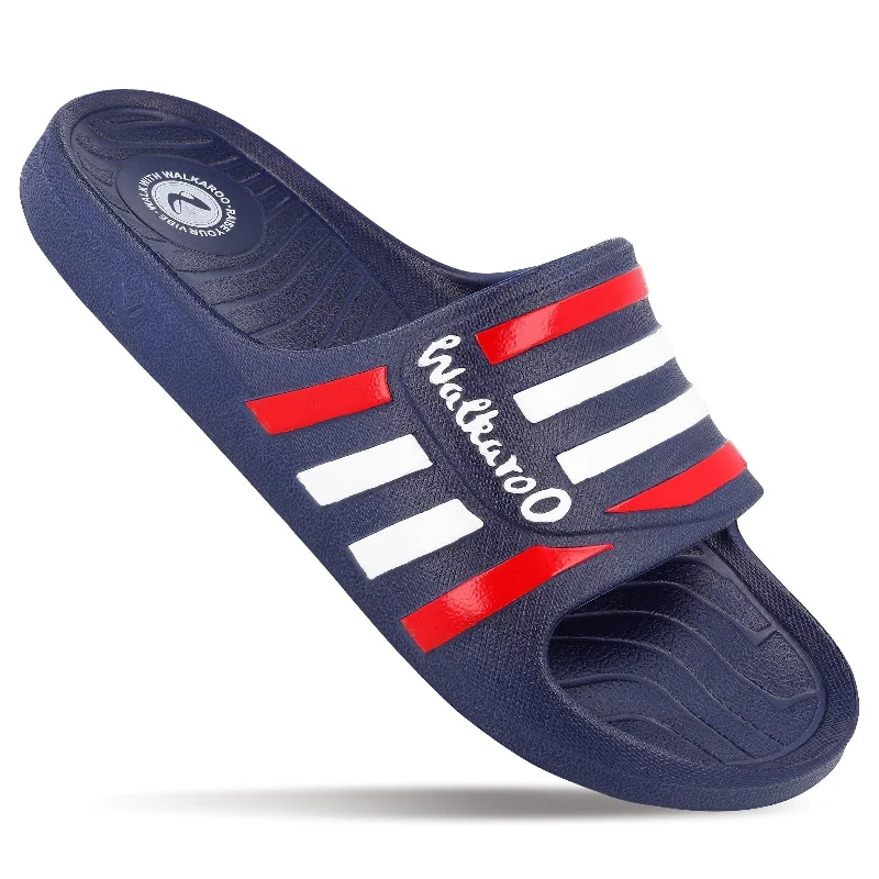 Walkaroo Mens Flip Flop Sliders  - WC4835 Navy Blue