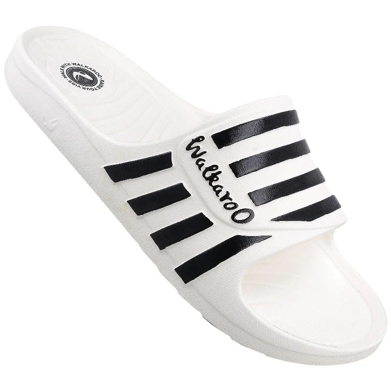 Walkaroo Mens Flip Flop Sliders  - WC4835 White